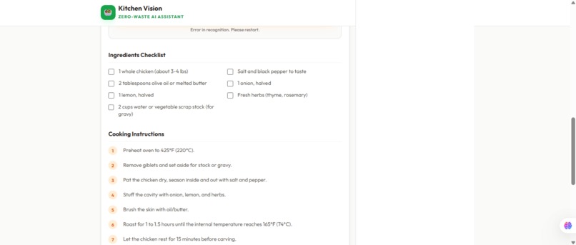 Smart Kitchen Vision – screenshot 2