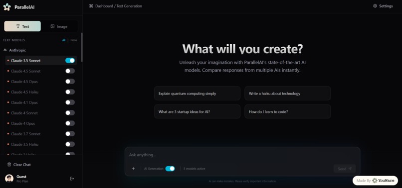 ParallelAI – Parallel Conversations with Top AI Models – screenshot 2