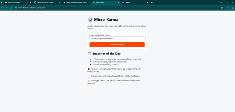 Micro-Karma: Daily Reddit Snapshot – screenshot 2