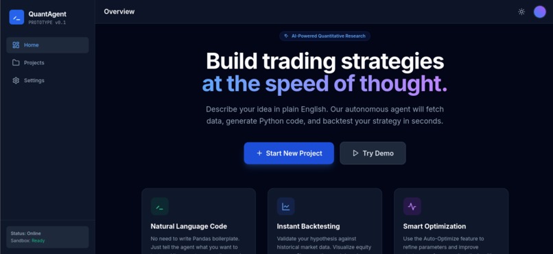Quant Research Agent  – screenshot 1