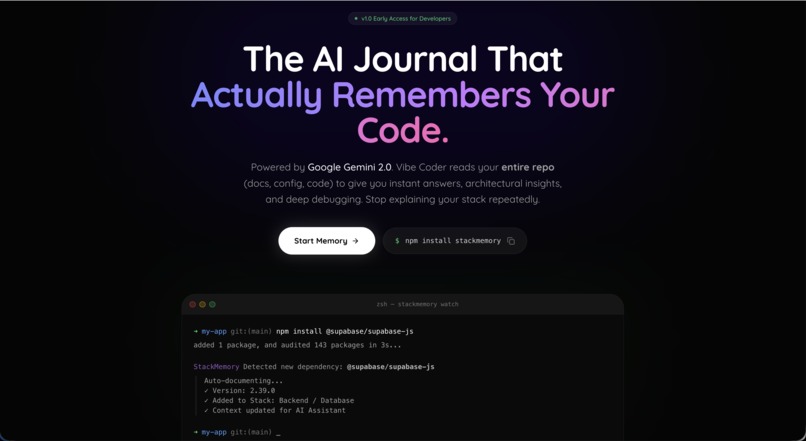 stackmemory.app – screenshot 1