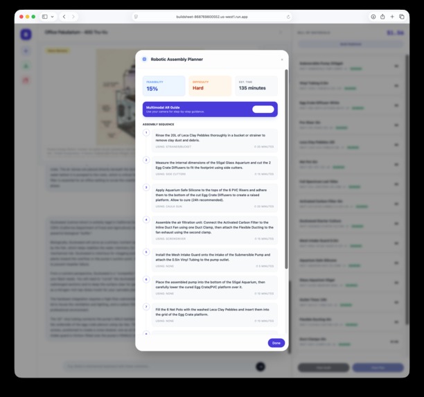 BuildSheet – screenshot 2