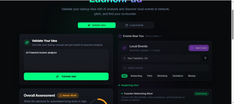 LaunchPad - AI Startup Validation & Events Platform – screenshot 3