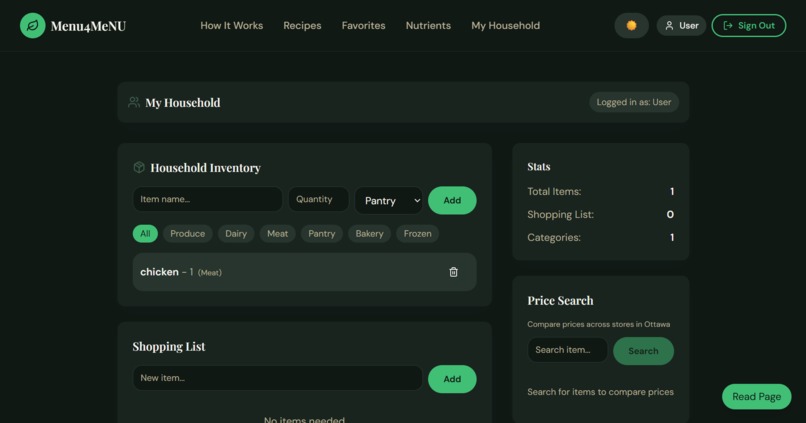 Menu4MeNU – screenshot 2