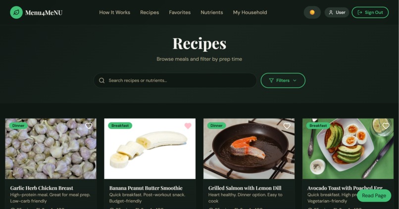 Menu4MeNU – screenshot 4