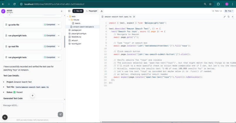 Aegis - AI-Powered QA Testing Agent – screenshot 1