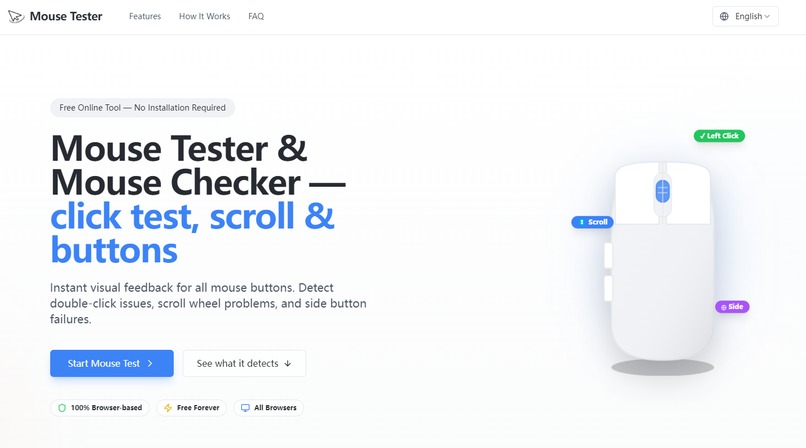 Mouse Tester-Test your mouse online — instantly. – screenshot 1