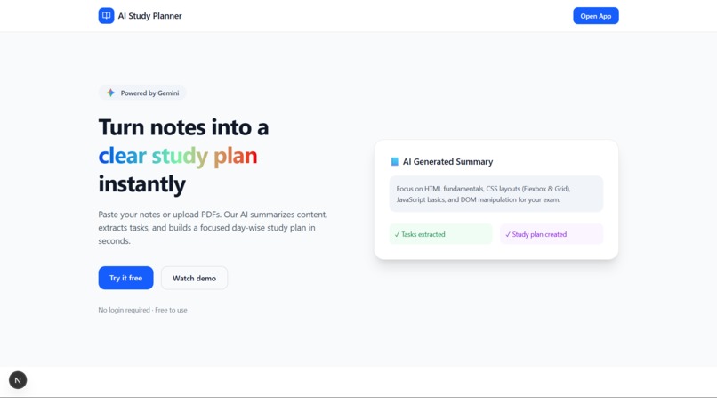 AI Study Planner using Gemini 3 – screenshot 2