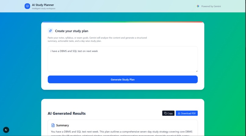 AI Study Planner using Gemini 3 – screenshot 4