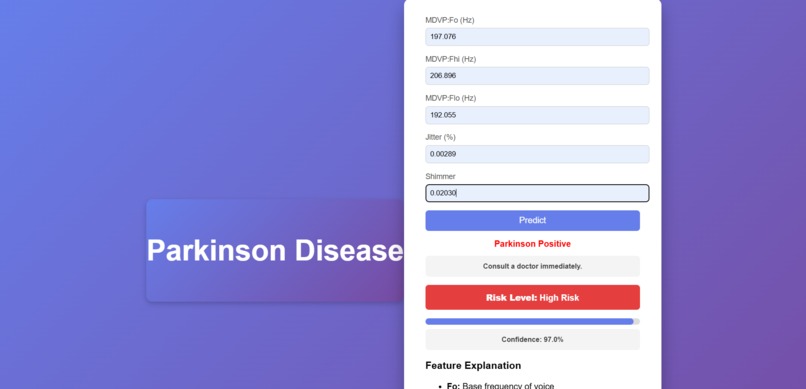 AI-Powered Parkinson’s Disease Detection using Gemini – screenshot 3