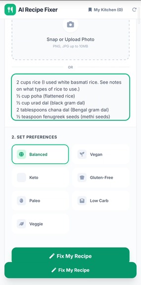 AI Recipe Fixer – screenshot 2