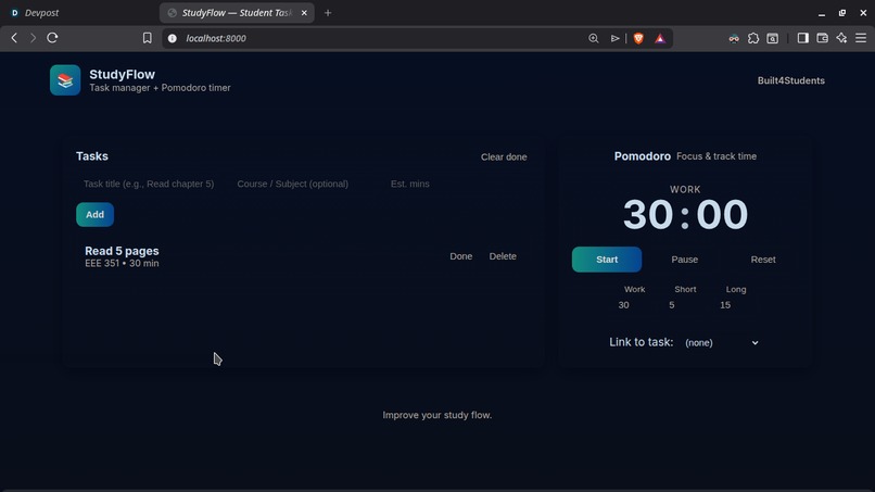 StudyFlow – screenshot 2