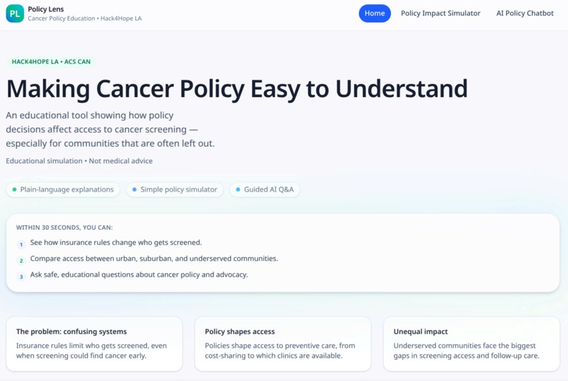 Policy Lens – screenshot 2