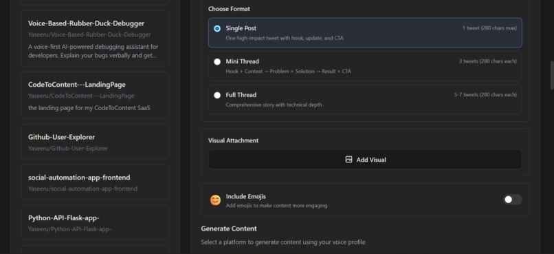 CodeToContent – screenshot 2