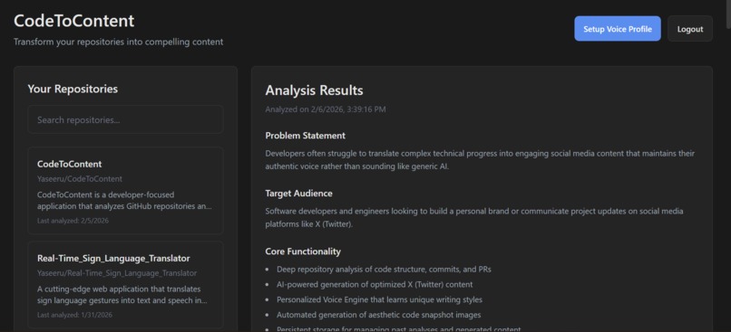 CodeToContent – screenshot 3