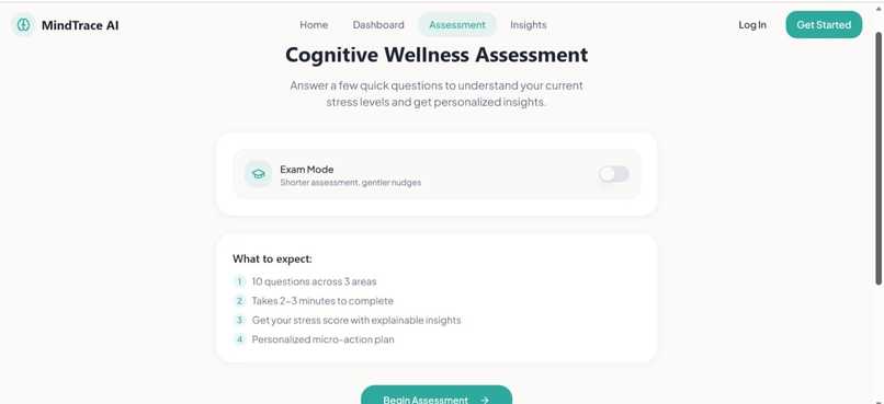 MindTrace AI: Early Cognitive Stress & Burnout Indicator – screenshot 8
