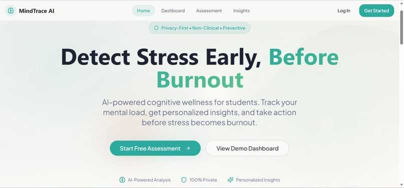 MindTrace AI: Early Cognitive Stress & Burnout Indicator – screenshot 4