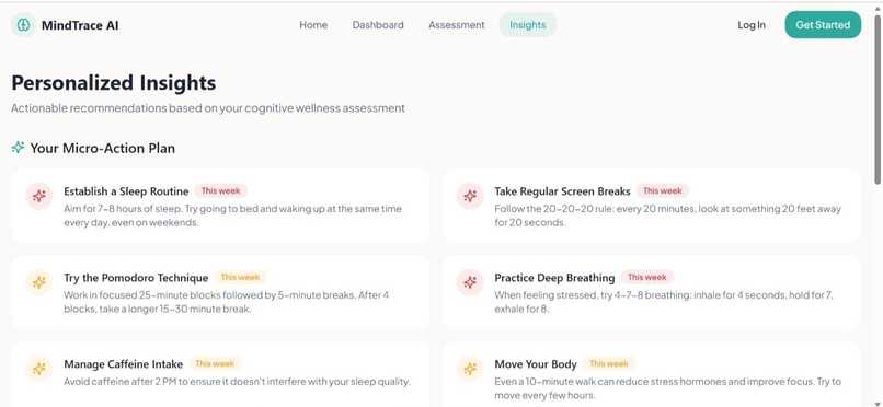 MindTrace AI: Early Cognitive Stress & Burnout Indicator – screenshot 12