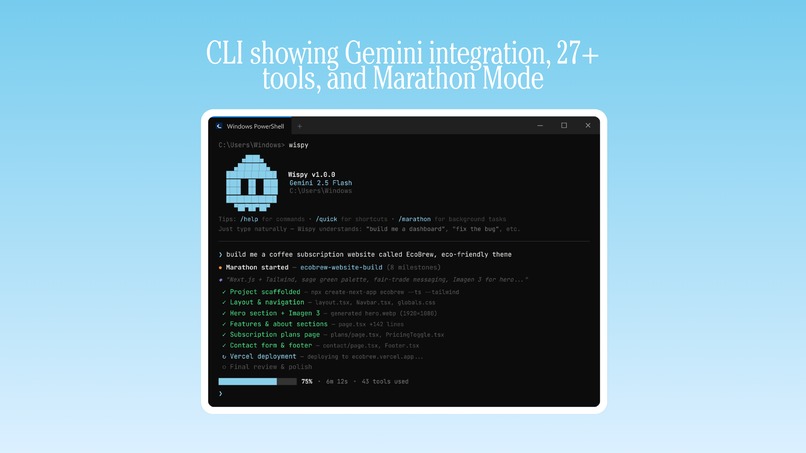 Wispy: Autonomous AI Agent Platform powered by Gemini 3 – screenshot 7
