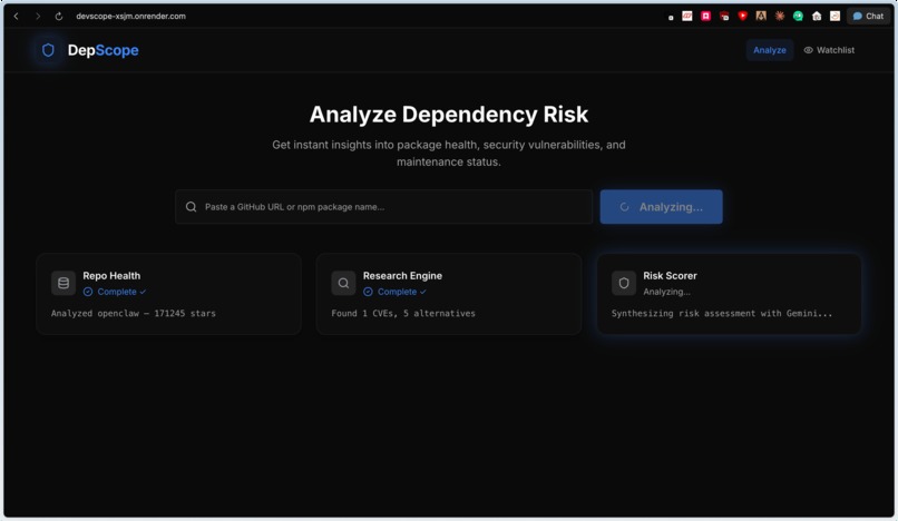 DepScope – screenshot 2