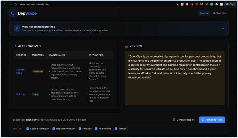 DepScope – screenshot 4