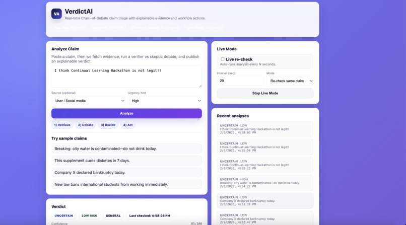 VerdictAI – screenshot 2
