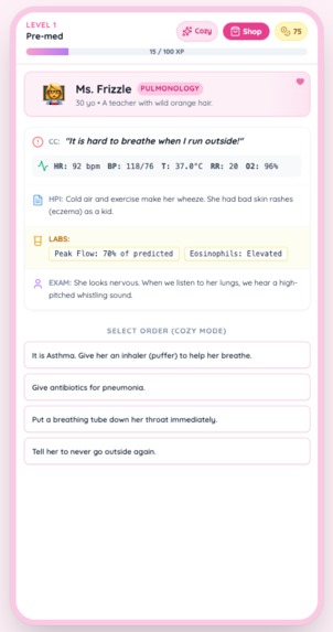 Cozy Clinic - a Fun Game to Learn Medicine from Gemini – screenshot 7