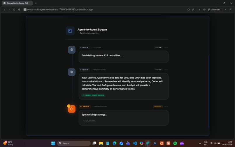 Nexus Multi-Agent Orchestrator – screenshot 2