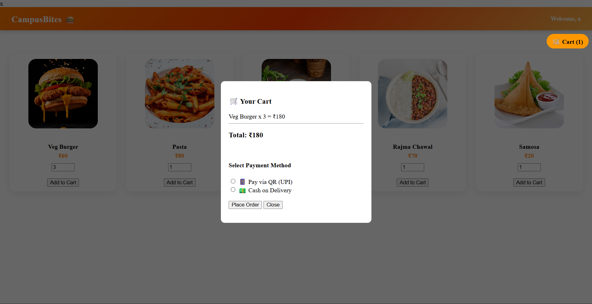 Campus bites | Devpost