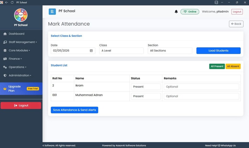 School management system  – screenshot 3