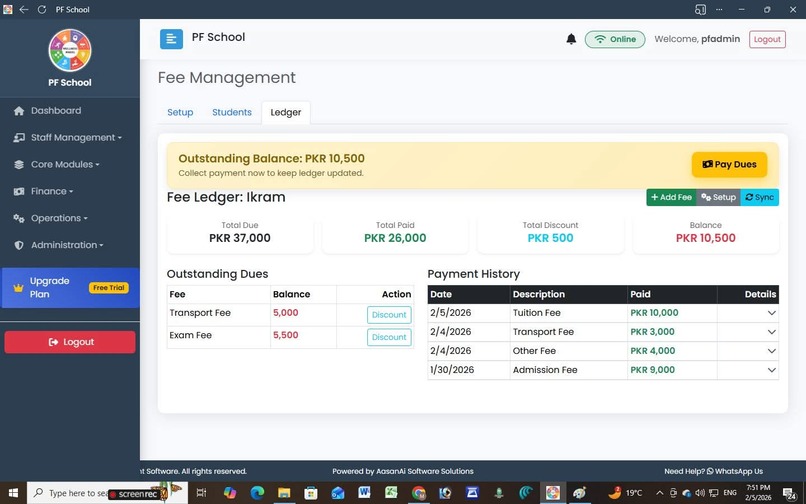 School management system  – screenshot 6