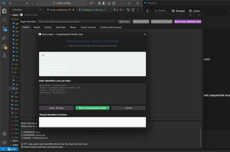 Automated Suspect Profiling tool – screenshot 3
