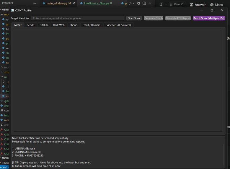 Automated Suspect Profiling tool – screenshot 1