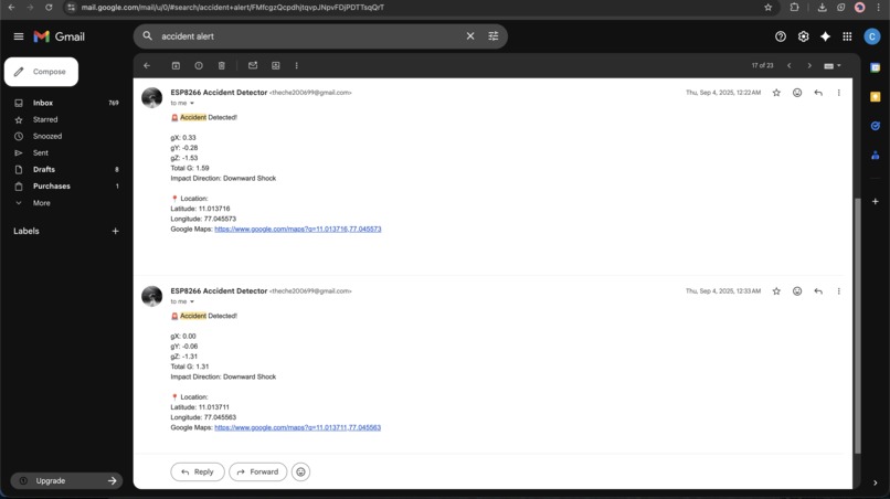 Smart Accident Detection using IoT – screenshot 3