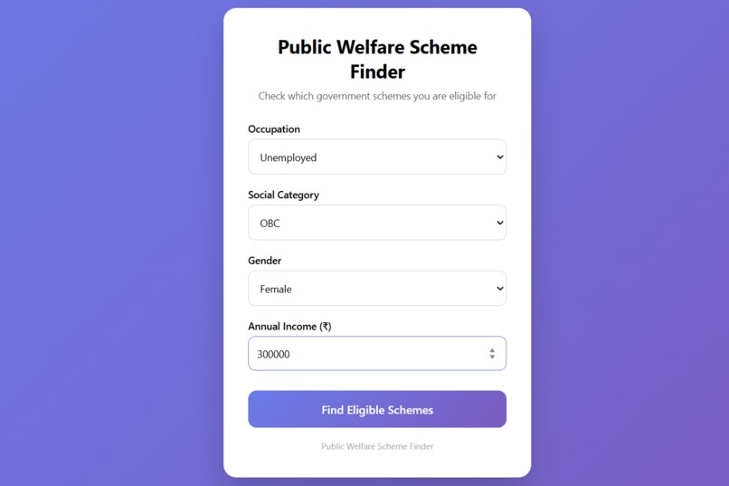 Public Welfare Scheme Finder – screenshot 1