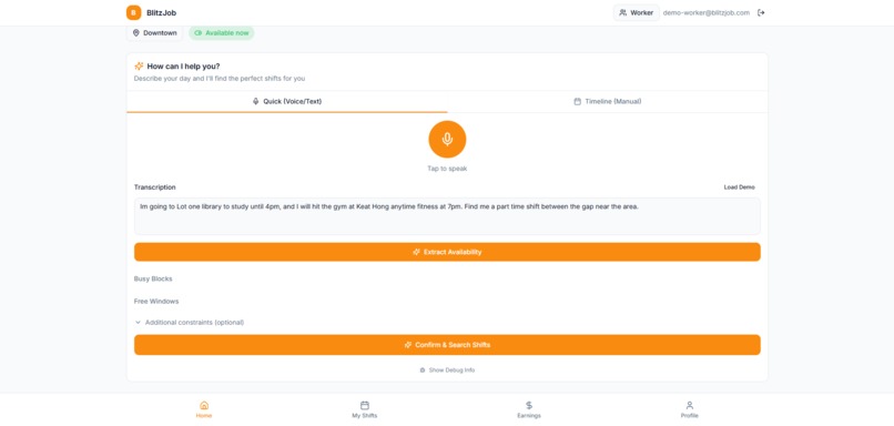 BlitzJob — AI-Powered Micro-Shifts for Any Venue Task – screenshot 4