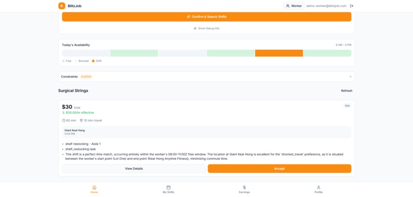 BlitzJob — AI-Powered Micro-Shifts for Any Venue Task – screenshot 5