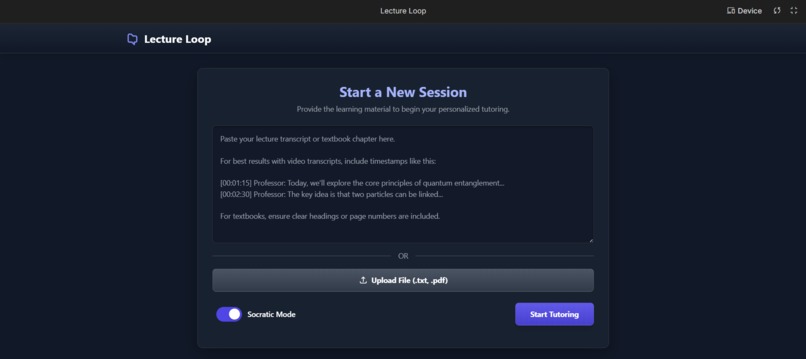 Lecture Loop: The Socratic Study Partner – screenshot 1