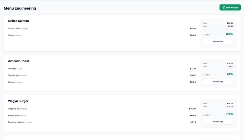 Chef’s Margin: Real-Time Intelligence for a Profitable Menu. – screenshot 4