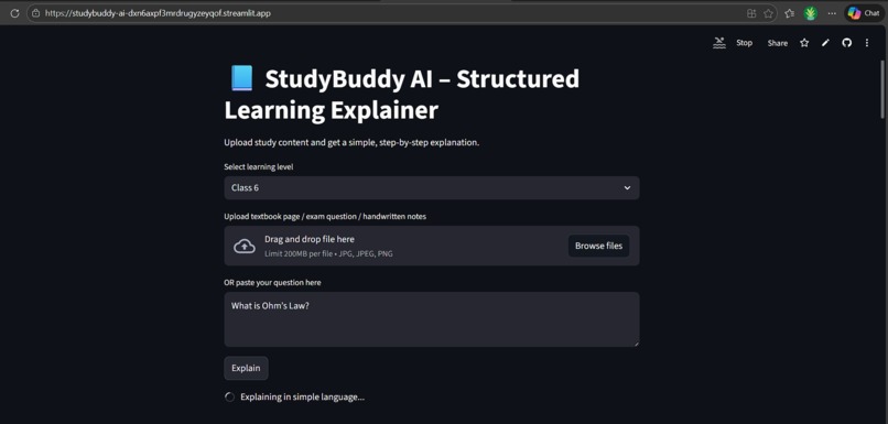 “StudyBuddy AI – Structured Learning Explainer” – screenshot 3