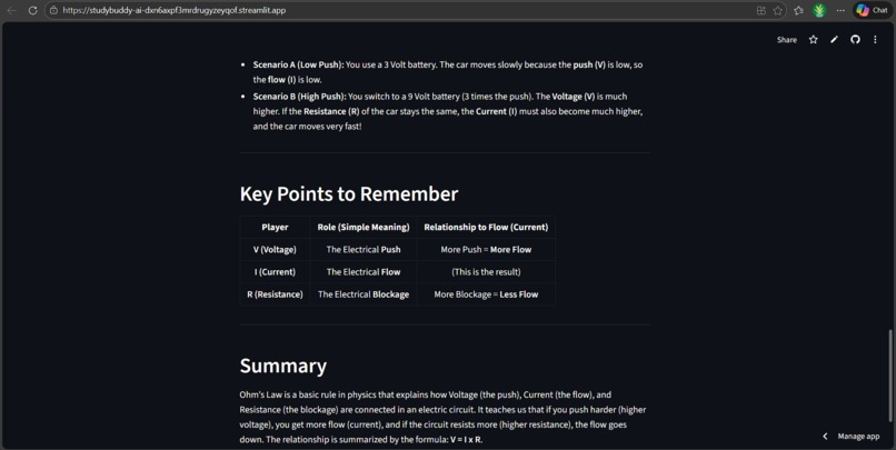 “StudyBuddy AI – Structured Learning Explainer” – screenshot 1