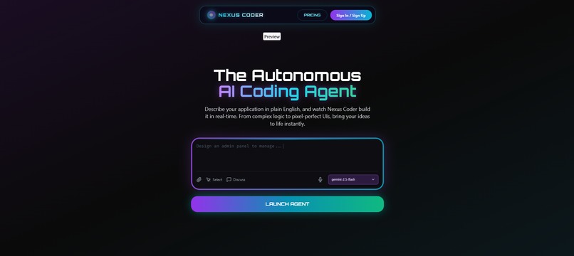 Nexus Coder  (Autonomous Full-Stack Software Engineer Agent) – screenshot 1