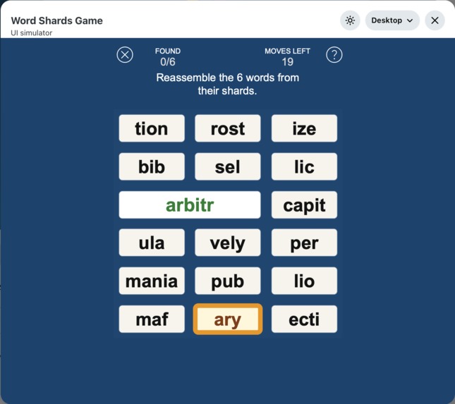 word shards – screenshot 5
