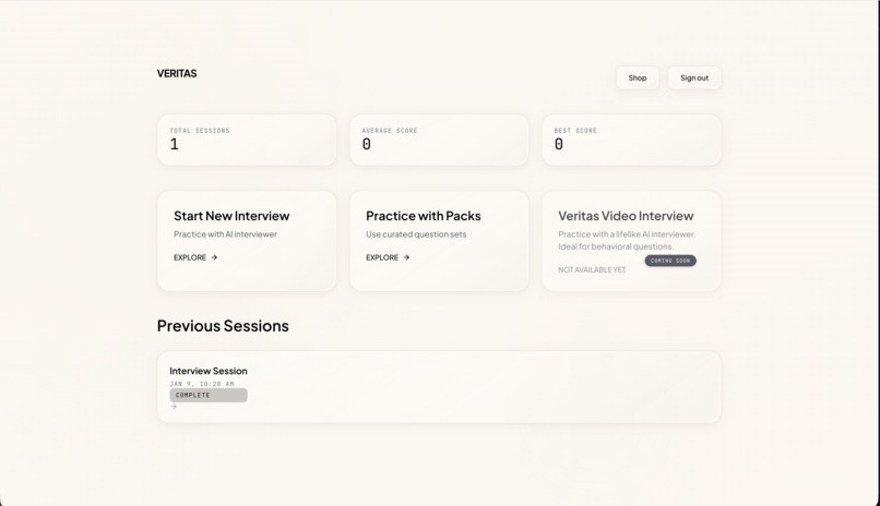 Veritas - Interview Practice Tool – screenshot 2