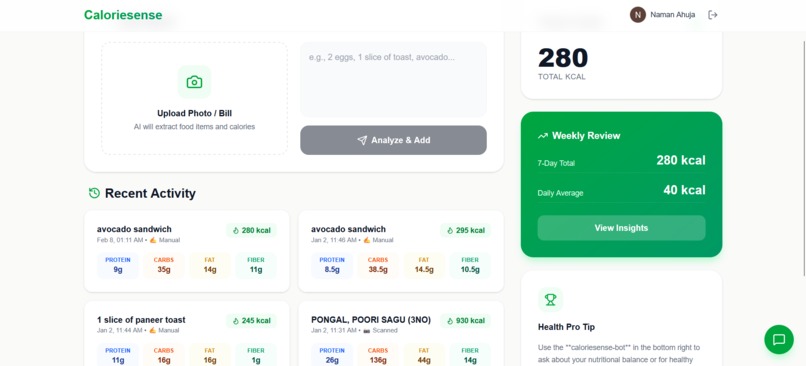 Caloriesense – screenshot 2