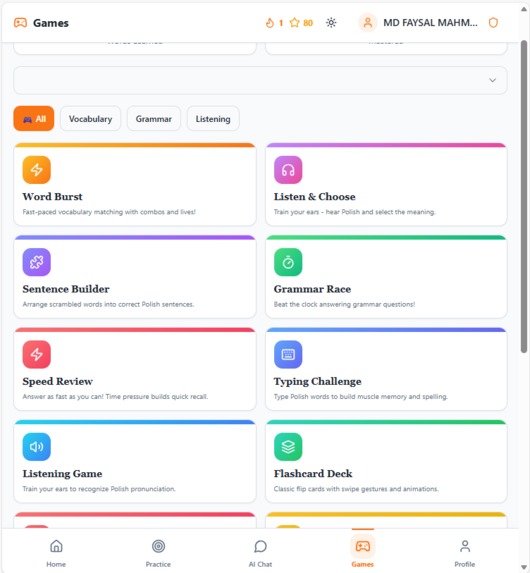 Polish Language Learning – screenshot 2