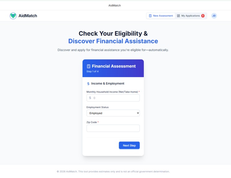 AidMatch – screenshot 1