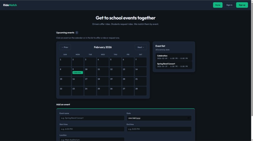 RideMatch – screenshot 1