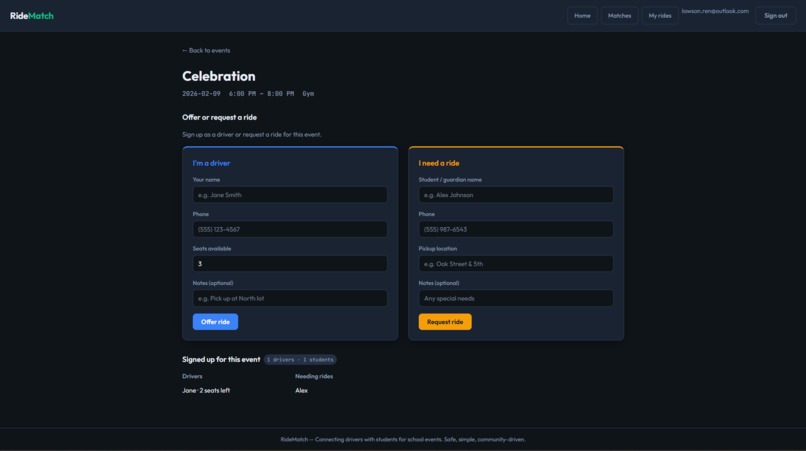 RideMatch – screenshot 2