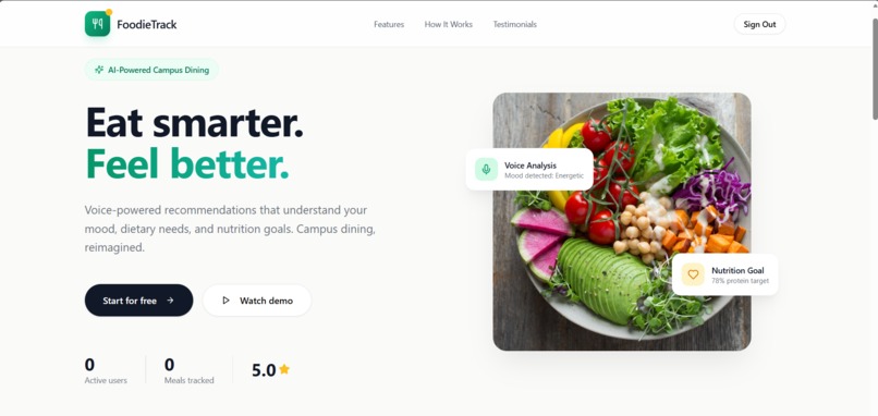 FoodieTrack – screenshot 1